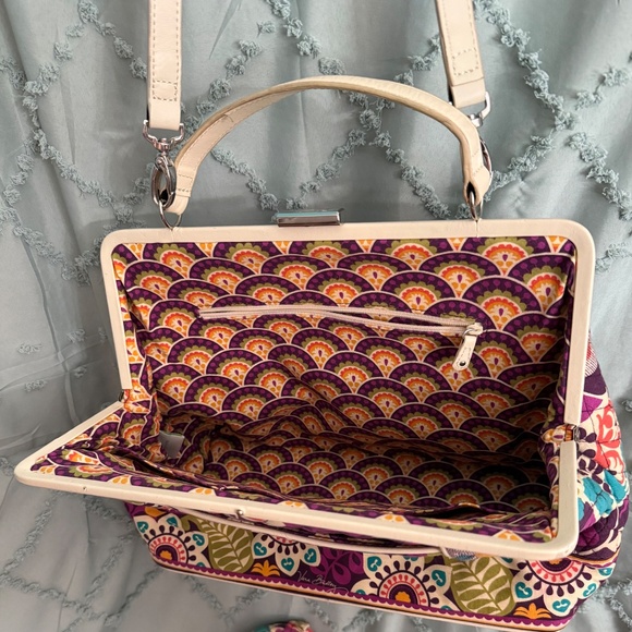 Vera Bradley Plum Crazy Barbara Frame Handbag - Picture 4 of 5